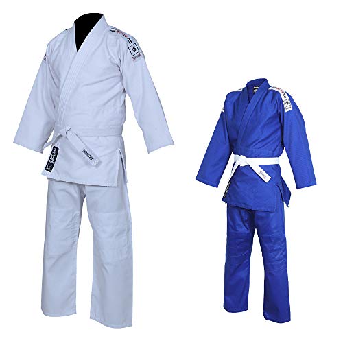 Twister Judo Gi Black Tiger Judo Uniforms Gi M/O Premium Quality Cotton Grain Cloth 450GRM, With Free Belts (White, 3)