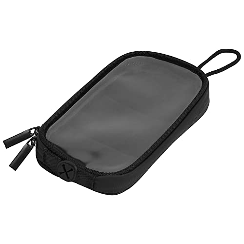 X AUTOHAUX Universal 7'' Magnetic Tank Bag with Headphone Hole PU Leather Waterproof Motorbike Saddlebag for Motorcycle