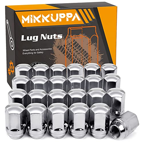 MIKKUPPA 24pcs M14x1.5 One-Piece Chrome OEM Factory Style Large Acorn Seat Lug Nuts Replacement for 2005-2019 Chrysler 300, 2011-2020 Dodge Durango, 2011-2022 Jeep Grand Cherokee