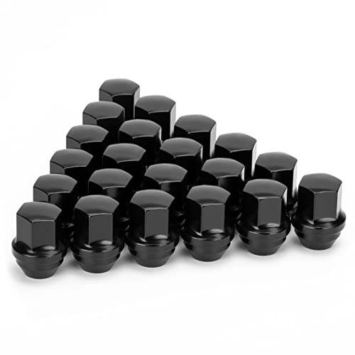 14x1.5 OEM Factory Style Large Acorn Seat Wheel Lug Nuts, 20 PCS M14x1.5 Closed End One-Piece Lugnuts for Grand Cherokee/Wrangler/Mustang/Camaro/RAM 1500