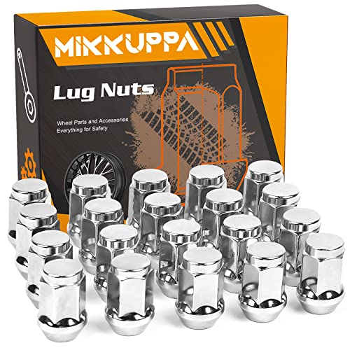 MIKKUPPA 1/2-20 Lug Nuts Replacement for 1987-2018 Jeep Wrangler, 2002-2012 Jeep Liberty, 1993-2010 Jeep Grand Cherokee Aftermarket Wheel - 20pcs Chrome Closed End Lug Nuts