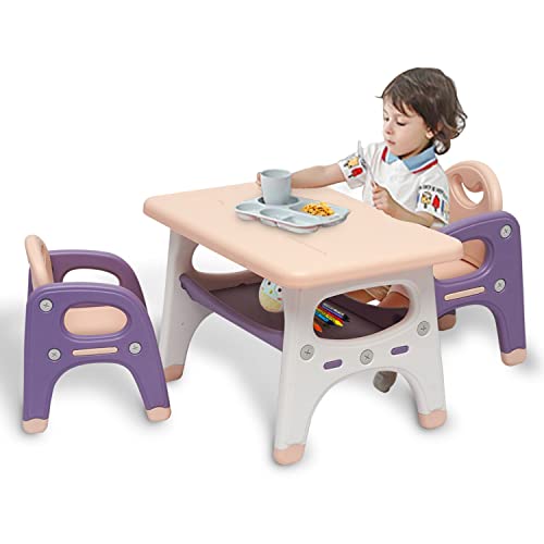 Kinfant Kids Table and Chair Set - Toddler Activity Table with Storage Shelf for Children Mesa para nios Preschool, Kindergarten, Toddler Table & Chair Set