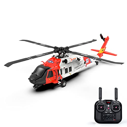 Lingxuinfo RC Helicopter Model with GPS Positioning and Camera, 1/47 F09-S 2.4G 6CH Brushless Direct Drive RC Helicopter for American UH60-Black Hawk Model, Best Outdoor Gift for Kids-RTF Edition