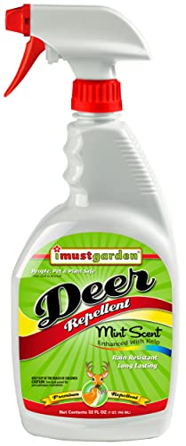 I Must Garden Deer Repellent: Mint Scent Deer Spray for Gardens & Plants  Natural Ingredients  32oz Ready to Use