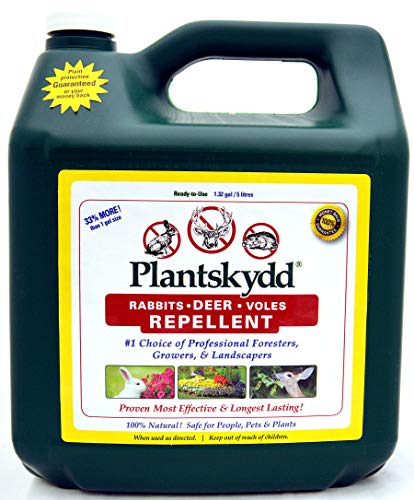 Plantskydd Animal Repellent - Repels Deer, Rabbits, Elk, Moose, Hares, Voles, Squirrels, Chipmunks and Other Herbivores; Ready to Use Liquid - 1.3 Gallon Jug (PS-5L)