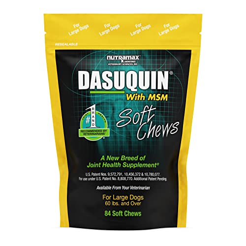 Nutramax Dasuquin with MSM Joint Health Supplement for Large Dogs - With Glucosamine, MSM, Chondroitin, ASU, Boswellia Serrata Extract, and Green Tea Extract, 84 Soft Chews