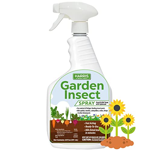 Harris Garden Insect Killer, 20oz Insecticidal Soap with Spinosad Kills Aphids, Beetles, Caterpillars, Thrips and More