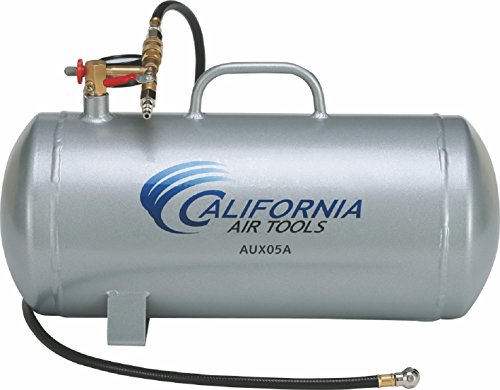 California Air Tools CAT-AUX05A Lightweight Portable Aluminum Air Tank, 5 Gallon, Silver