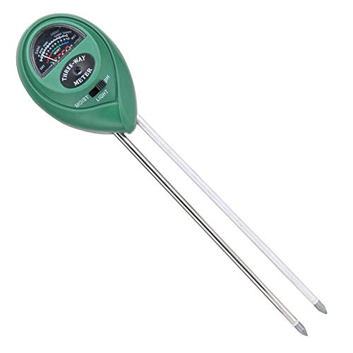 3 in 1 Soil Moisture Sensor Meter, Soil pH meter Water Monitor Hydrometer and Sunlight Sensor, Plant Moisture Meter for Gardening Farming Indoor Outdoor Use, No Batteries Required