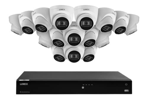 16-Channel Fusion NVR System with 4K (8MP) IP Dome Cameras with Listen-In Audio 16