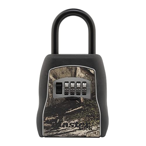 Master Lock Key Lock Box, 5 Key Outdoor Lock Box, Key Safe with Combination Lock, Mossy Oak Country DNA Camouflage