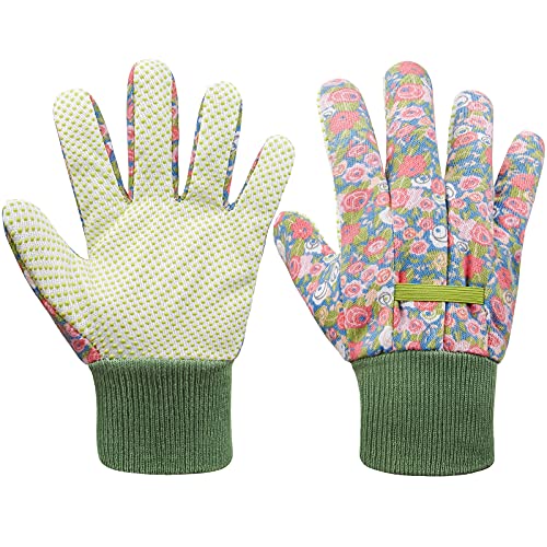 JIERWILLAO Kids Gardening Gloves for 6-9 year old,3 Pairs Kids Garden Gloves Non-Slip Children Safety Yard Work Gloves for Boys Girls