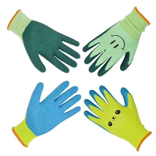 SECHAND Childrens Gardening Gloves, Toddler Work Gloves Ages 2-4, Kids Garden Gloves, Good Grip, Comfortable for Little Gardeners (Size 2)