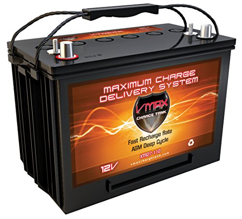 VMAX XTR27-110 AGM Marine Battery 12V 110Ah Group 27 Sealed Deep Cycle High Performance