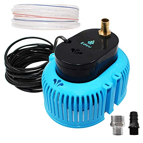 EDOU Direct Submersible Pool Cover Pump | Heavy Duty | 850 GPH Max Flow | 75 W | Includes 16' Kink-Proof Drainage Hose, 2 Adapters | Pool Pump Ideal for draining from Above Ground and inground Pool