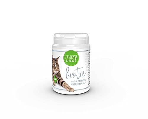 NutraVital Biotic Cat - Pre & Probiotics Powder for Cats - Prebiotic & Probiotic Supplement for Gut Flora Digestive Health Bowel & Immune System Support - Functional Blend Veterinary Supplements