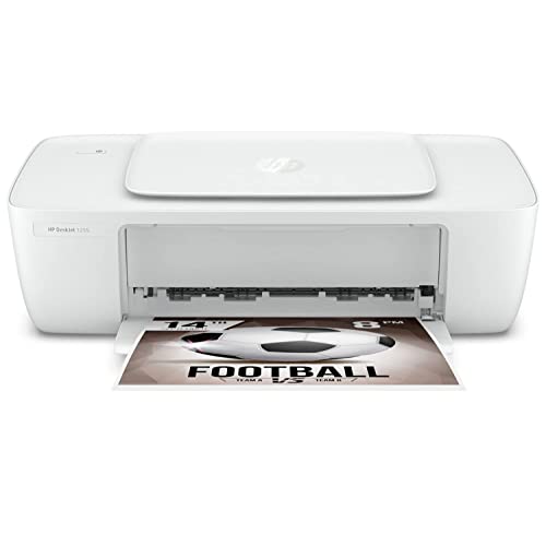 HP Deskjet 1255 Compact Wired Single-Function Color Inkjet Printer Portable Home Office Equipment, White - Print Only, USB Connectivity, 4800 x 1200 dpi, 8.5" x 14", Cbmou Printer_Cable