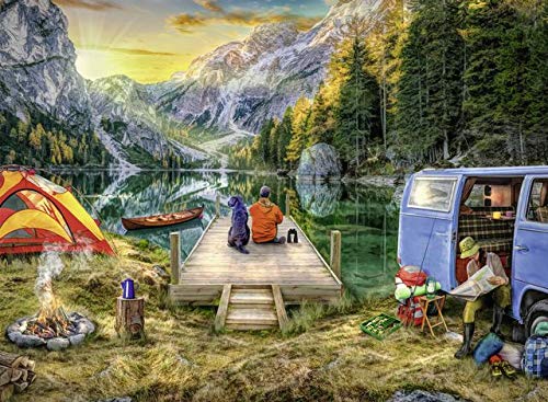 Ravensburger 82057 Great Outdoors Puzzle Series: Calm Campsite: | 300 PC Puzzles for Adults  Every Piece is Unique, Softclick Technology Means Pieces Fit Together