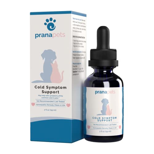 Cold Symptom Support for Cats & Dogs | Natural Formula Safely Aids with Colds, Asthma, Seasonal Allergies & Kennel Cough | Helps Open Airways for Easy Breathing | by Prana Pets