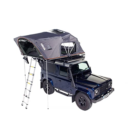Crua AER Maxx 4-5 Person Rooftop Tent with Telescopic Ladder and Gray Flysheet, All Season with Skylights, Durable Truck Tent