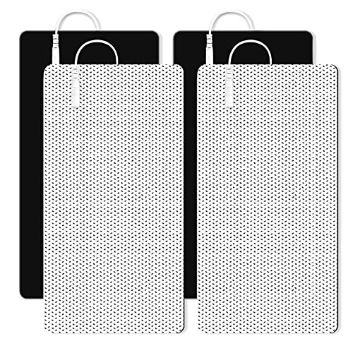 TENS Unit Replacement Pads for Waist and Lower Back Pain Relief 4X8" Large TENS Unit Pads Self-Adhesive Electrode Pads Compatible with TENS 7000, AUVON TENS- 4 Pcs