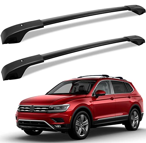 Roof Rack Cross Bars Fit for 2018-2023 Volkswagen VW Tiguan and 2022 2023 Taos, Aluminum Roof Rails Crossbars Rooftop Cargo Basket Carrier Bag Luggage Rails Kayak Canoe Snowboard Skiboard Bike