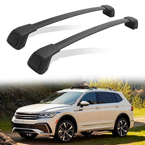 AUXPACBO Upgraded Lockable Cross Bar Fit for Volkswagen VW Tiguan 2018 2019 2020 2021 2022 2023 Anti-Theft Roof Rack Rail Crossbars Luggage Rack Cargo Bar