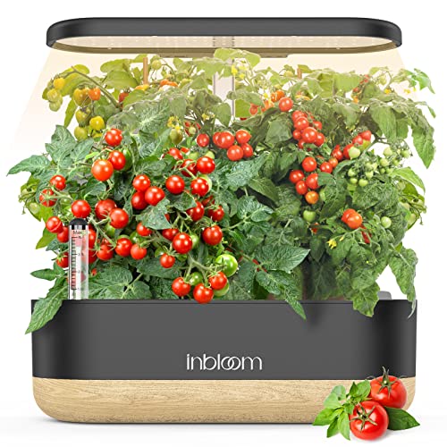 inbloom Hydroponics Growing System 10 Pods, Indoor Herb Garden with LEDs Full-Spectrum Plant Grow Light, Water Shortage Alarm, Automatic Timer, Height Adjustable, Ideal Gardening Gifts for Women