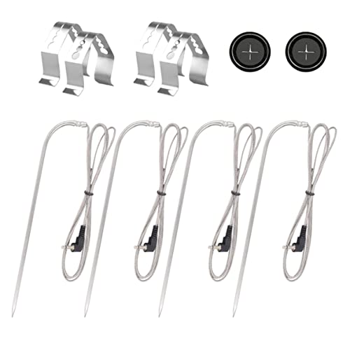 4-Pack Replacement 9004190170 for Masterbuilt Gravity Series Meat Temp Probe with Clips,fit Masterbuilt 560/800/1050 XL Digital Charcoal Grill+Smoker Accessories