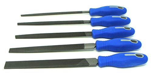 Tome Feteira - 5 Piece Machinists File Set, American Pattern, Second Cut, 8 Length. Made in Portugal