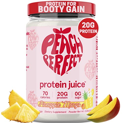 Peach Perfect Protein Juice | Protein Powder for Women, Muscle builder & Weight Management, Pineapple Mango, Meal Replacement Shake, Protein Water, Clear Whey, Booty Building protein powder, 15 SVG
