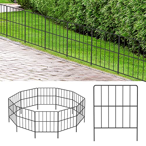OUSHENG 47ft (L) x 16.5in (H) Small Decorative Garden Fence, No Dig Rustproof Metal Wire Fencing Border Animal Barrier, Flower Edging for Landscape Patio Yard Outdoor Decor, Square
