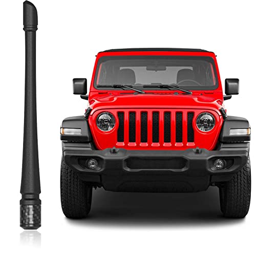 POSAID 7inch Antenna for Jeep Wrangler JK JT JL JLU JKU Sahara Rubicon Sport 2007-2023, Fexible Antenna Replacement for Jeep Gladiator Design Optimized FM/AM Reception