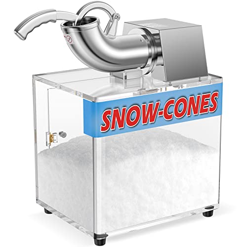 250W Electric Stainless Ice Shaver Machine 440 LBS/H Snow Cone Machine Commercial 110V Snow Cone Maker Ice Crusher with Safety On,Off Switch for Family,Restaurants Bars