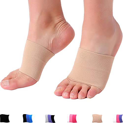 Doc Miller Premium Arch Support - 1 Pair Plantar Fasciitis Brace for Foot Care, Heel Spurs, Feet Pain, Flat Arches and Foot Arch Support for Relief and Recovery - Skin Color - Small Size