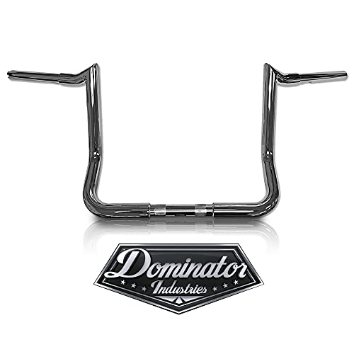 Dominator Industries 1 1/4" Chrome 12" Meathook Bar Ape Hangers Handlebars Compatible With 1996-2022 Harley-Davidson Bagger Electra & Street Glide wABS BC-HC-BB16GB-ESG08-ABS-BC