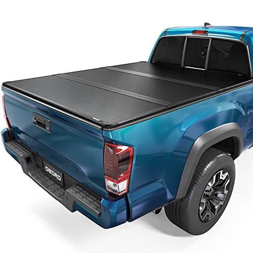 oEdRo Hard Tri-fold Truck Bed Tonneau Cover Compatible with 2016-2023 Toyota Tacoma (Excl. Trail Edition), 5 ft Bed (60.5) with Tacoma Bed Rail