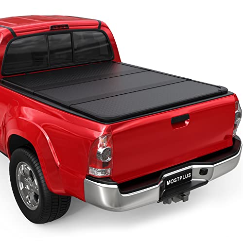 MOSTPLUS Tri-Fold Hard Truck Bed Tonneau Cover On Top Compatible for 2005-2015 Toyota Tacoma Bed 3 Fold Solid (5FT Feet) Bed