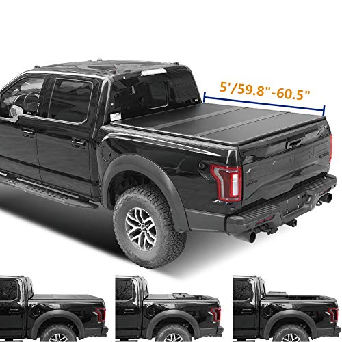 Lyon Cover 5Ft 59.8"-60.5 inches Hard Tri-Fold for 2016-2023 Tacoma Tonneau Cover | LED Lamp | 3 Years Warranty |