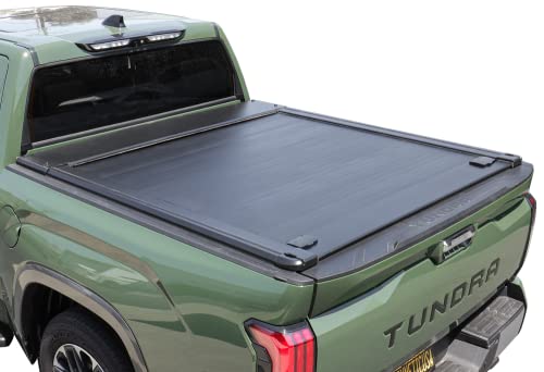 Syneticusa Retractable Hard Tonneau Cover Fits 2016-2023 Toyota Tacoma 6' Truck Bed Matte Black Aluminum Low Profile Waterproof