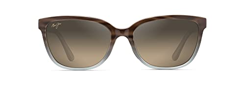 Maui Jim Women's Honi Polarized Cat Eye Sunglasses, Sandstone with Blue/HCL Bronze, Small