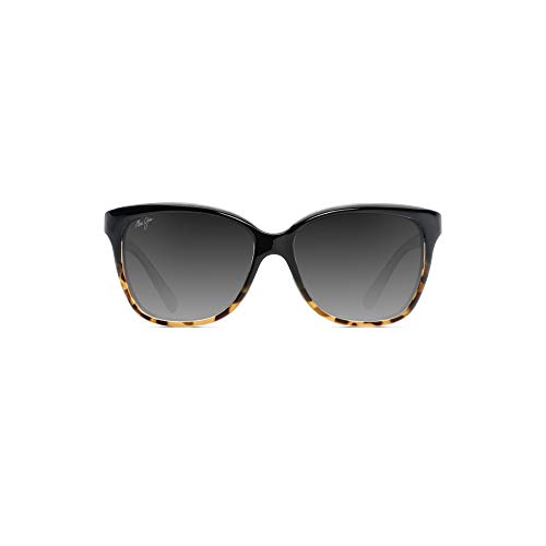 Maui Jim Women's Starfish Polarized Fashion Sunglasses, Black with Tortoise/Neutral Grey, Medium