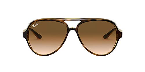 Ray-Ban RB4125 Cats 5000 Aviator Sunglasses, Light Havana/Clear Gradient Brown, 59 mm