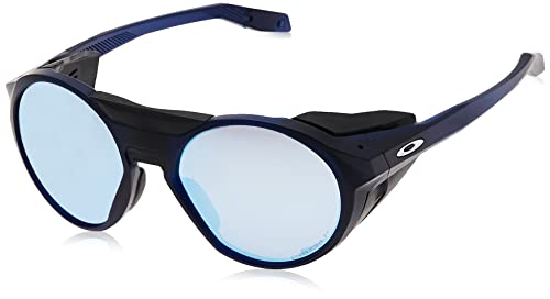 Oakley Men's OO9440 Clifden Round Sunglasses, Matte Translucent Blue/Prizm Deep Water Polarized, 54 mm