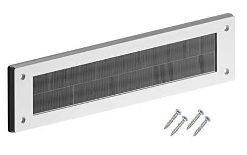 Merriway White BH05980 StormSeal Letter Mail Box Brush Cover Draught Excluder for Internal Use, 343 x 80mm (13.1/2 inch x 3.1/8 inch)