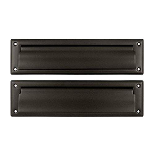 Deltana MS212U10B 13 1/8-Inch Mail Slot with Solid Brass Interior Flap