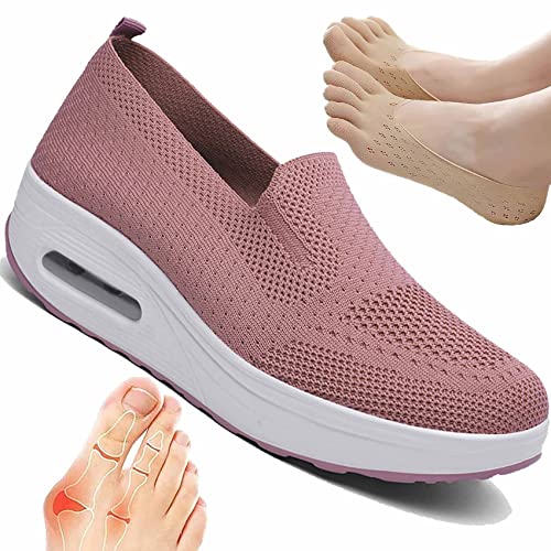 doedeer 5 Pairs Women's Orthopedic Sneakers, Orthopedic Shoes for Women, Orthopedic Sneakers, Orthopedic Slip On Shoes for Women (Pink,9)