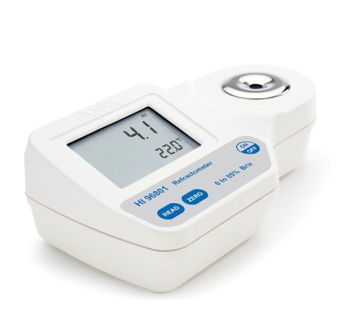 Hanna Instruments HI 96801 Digital Refractometer, 0-85% Brix Range, For Sugar Analysis