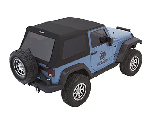 Bestop 5492235 Black Diamond Trektop NX Glide Convertible Soft Top for 2007-2018 Wrangler JK 2-door