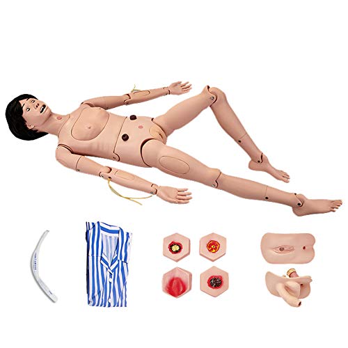 MZBZYU Geriatric Training Manikin Patient Care Skills Mannequin with Interchangeable Genitals and Bedsore Modules for Nursing Medical Training Teaching Medical Supplies,Female